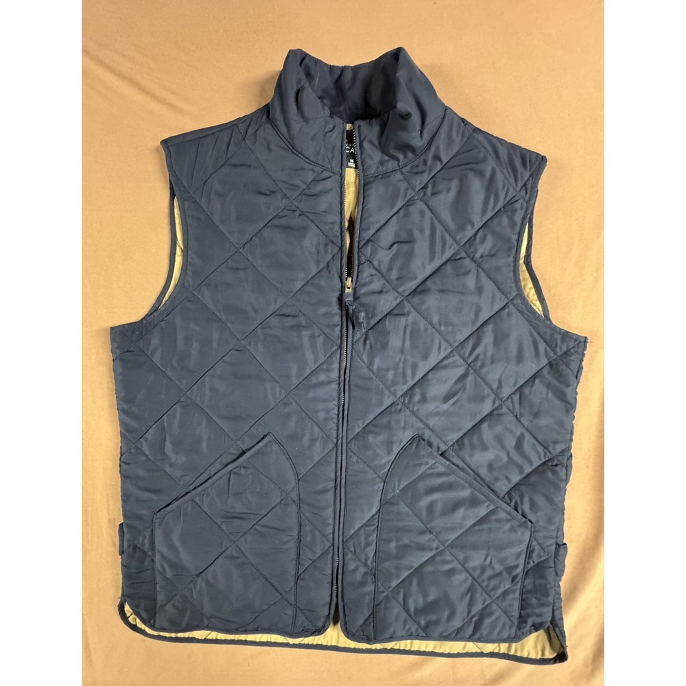 J.Crew Vest Mens Medium Blue Quilted Full Zip *